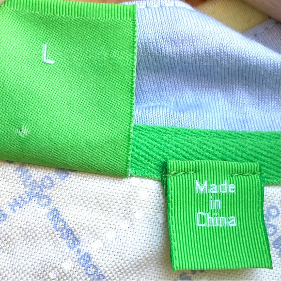 Hugo Boss Polo Lemon Yellow Shirt Sz Large FREE SHIPPING - Picture 6 of 7